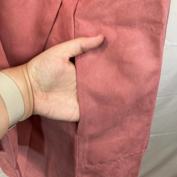 Joan‎ Rivers Shirt Womens Sz S Pink Microsuede Button Up Collared Blouse - Picture 4 of 13